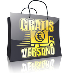 Black Line Shopping Bag: GRATIS-VERSAND Gold