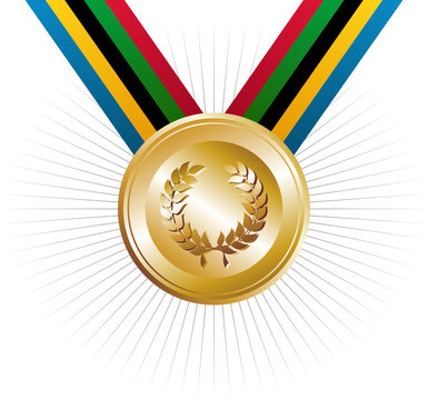 games gold medal with laurel wreath