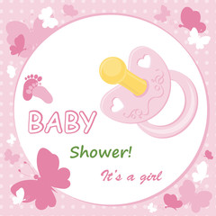 Baby girl arrival announcement card