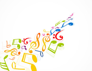 Colorful music notes fantastic vector