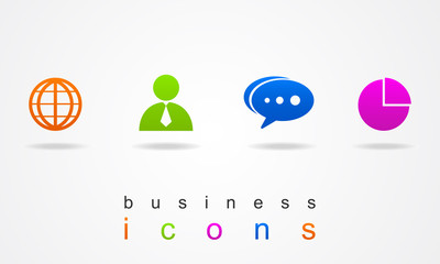 Logos and business icons.