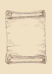 old scroll drawing vector illustration
