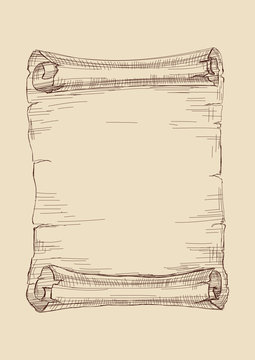 old scroll drawing vector illustration