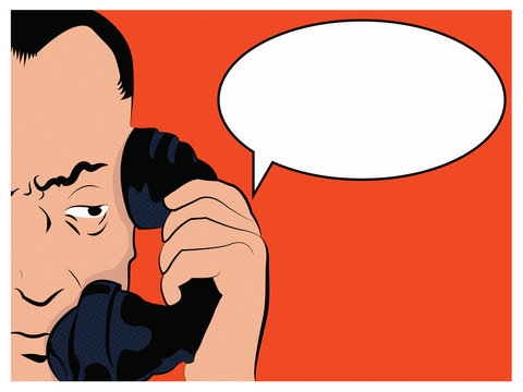 Pop Art Man talking on the phone