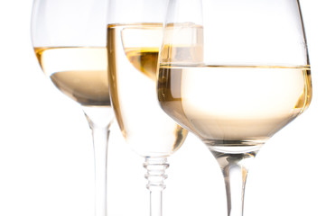 Three glasses of white wine