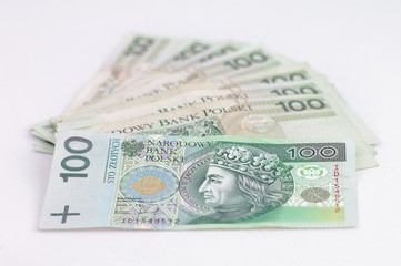 Sto złotych PLN banknoty - obrazy, fototapety, plakaty