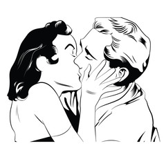 Pop art kiss