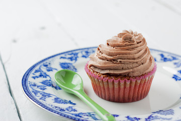 chocolate cupcake on plate