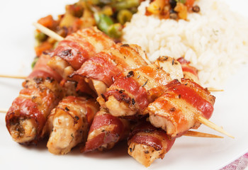 Grilled bacon skewer