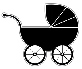Plakat Baby Carriage - Isolated silhouette
