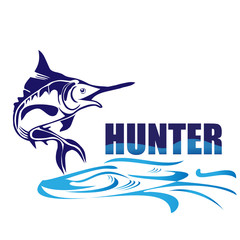 Hunter fish logo vector