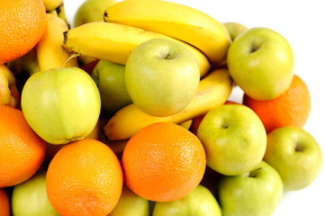 fresh oranges, apples and bananas