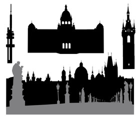 Naklejka premium Silhouette of Prague