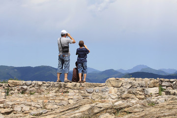Padre e figli in gita