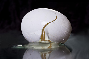 Fototapeta na wymiar Egg with defect