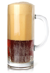 dark beer in goblet with rich froth