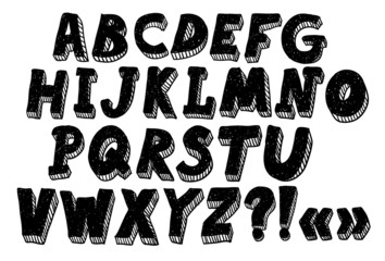 Vector hand written alphabet in doodle style - 41005224