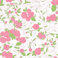 Floral background. Roses. Seamless pattern.