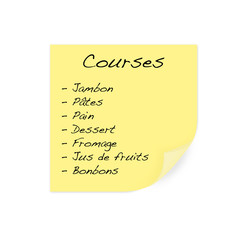 post-it - liste de courses - pouvoir d'achat