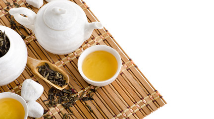 China tea on isolated white background