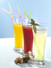 close up of fresh juices