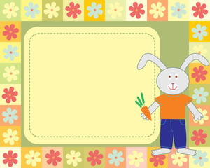 kid's frame with little rabbit