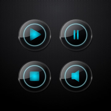 set of media icons