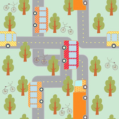city traffic seamless pattern