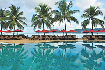 Tropical pool resort in Thailand