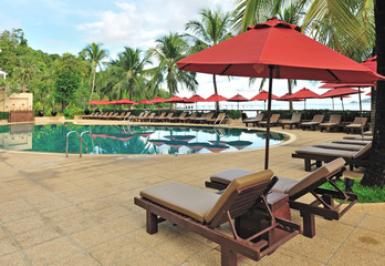 Tropical pool resort in Thailand