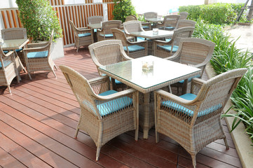 Table and chair in restaurant