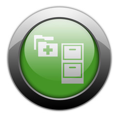 Green Metallic Orb Button "Medical Records"