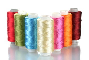 bright bobbin thread isolated on white.
