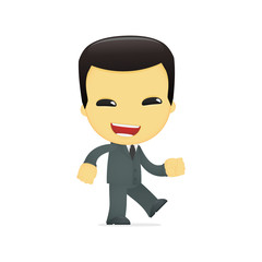 funny cartoon asian businessman