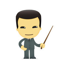 funny cartoon asian businessman
