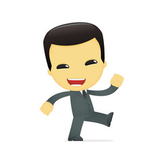 funny cartoon asian businessman