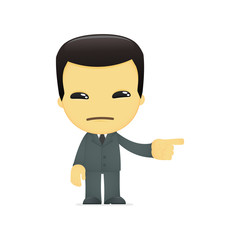 funny cartoon asian businessman