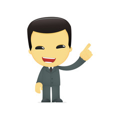 funny cartoon asian businessman
