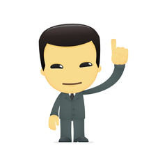 funny cartoon asian businessman