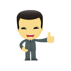 funny cartoon asian businessman
