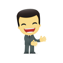 funny cartoon asian businessman