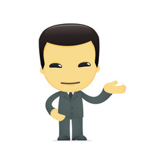 funny cartoon asian businessman