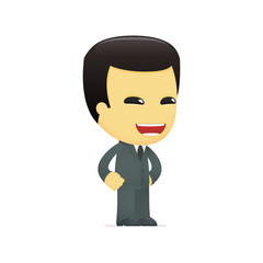 funny cartoon asian businessman