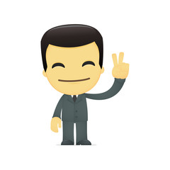 funny cartoon asian businessman