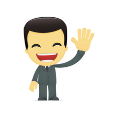 funny cartoon asian businessman