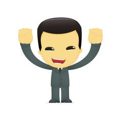 funny cartoon asian businessman