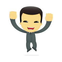 funny cartoon asian businessman