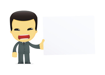 funny cartoon asian businessman