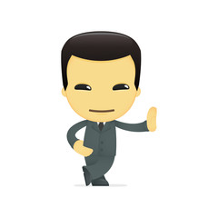 funny cartoon asian businessman