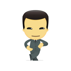 funny cartoon asian businessman